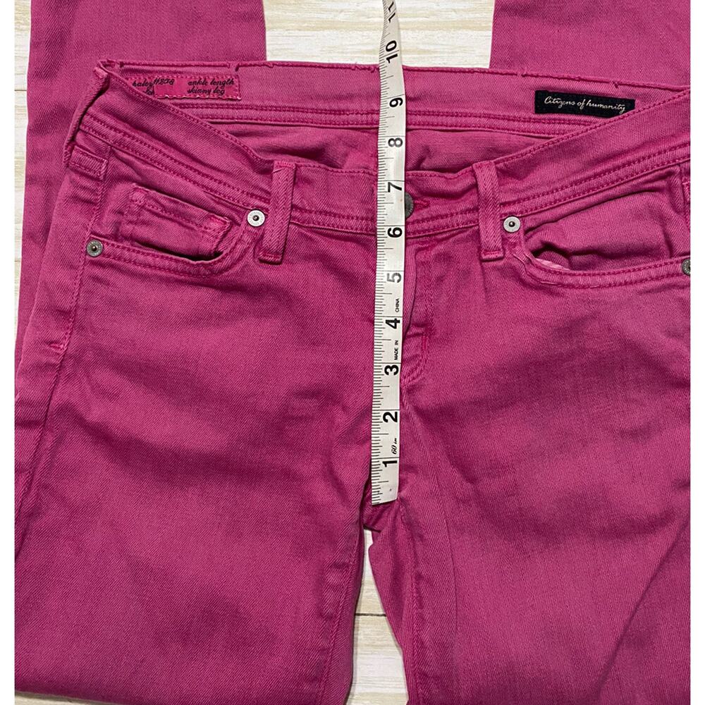 CITIZENS OF HUMANITY Womens Size 27 Pink Stretch Ankle Lenth Skinny Leg Pannts - Picture 8 of 9